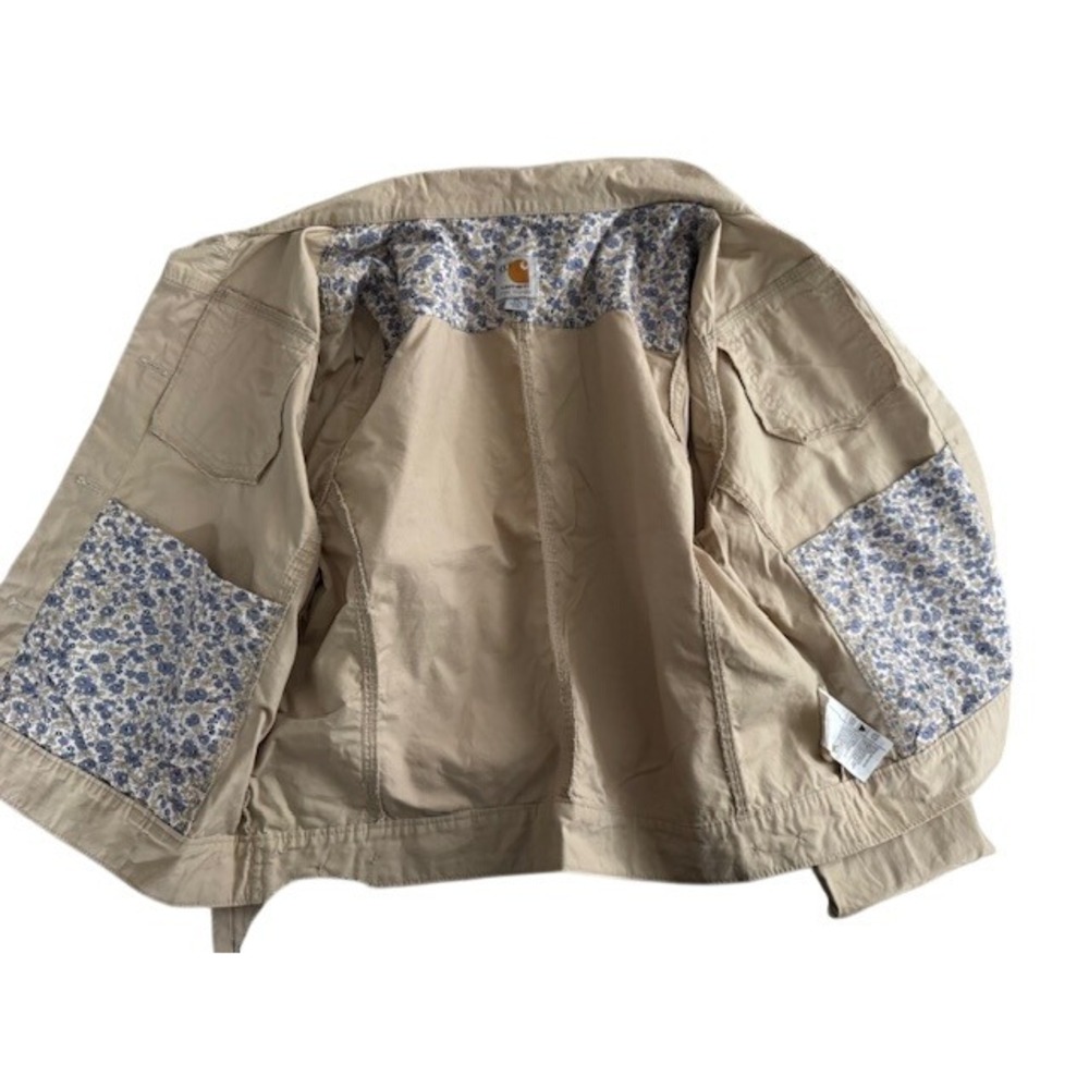 Carhartt For Women Khaki Cotton Utility Jacket Full Button Front Pockets XL - Picture 3 of 11